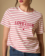 Camiseta rayas con estampado de corazones para mujer - Crudo 34_101H008_CRU110602_0