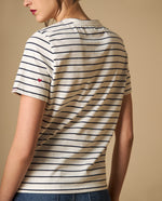 Camiseta rayas con estampado de corazones para mujer - Crudo 34_101H008_CRU110604_4
