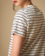Camiseta rayas con estampado de corazones para mujer - Crudo 34_101H008_CRU110604_5
