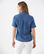 Camisa con bolsillos de parche para mujer - Azul 34_1100909_AZU174027_4
