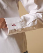 Camisa clásica con bordados tipográficos para mujer - Blanco 34_111H003_BLA110601_4
