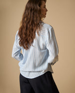 Camisa manga larga con rayas verticales para mujer - Azul 34_111H005_AZU144115_5