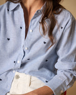 Camisa rayas con estampado de corazones para mujer - Azul 34_111H009_AZU144516_4