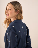 Camisa con Bordados Florales Azules - Azul 34_119G701_AZU193923_5