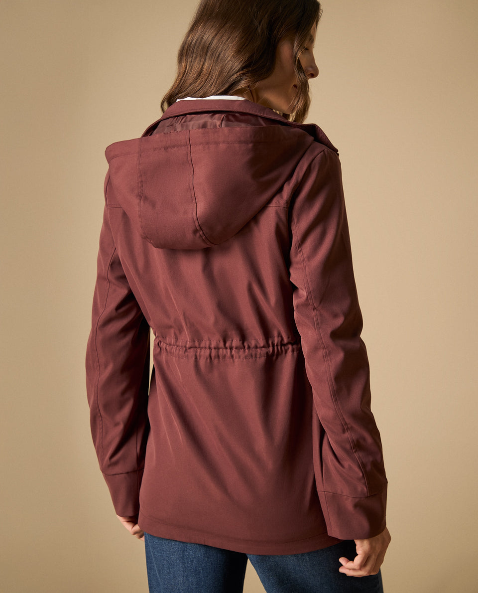 Chaqueta con capucha y cordones ajustables para mujer - Café 34_121H919_CAF181142_6