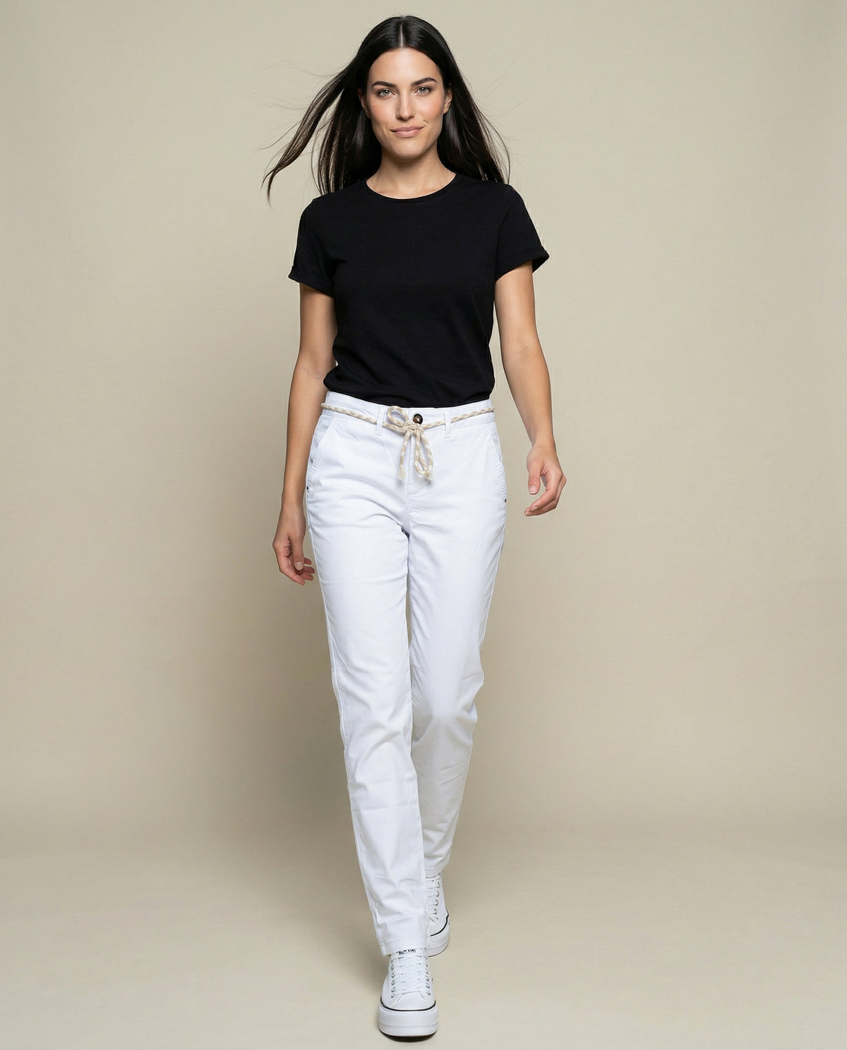 Pantalón con bota recta para mujer - Blanco 34_1300901_BLA114001_0