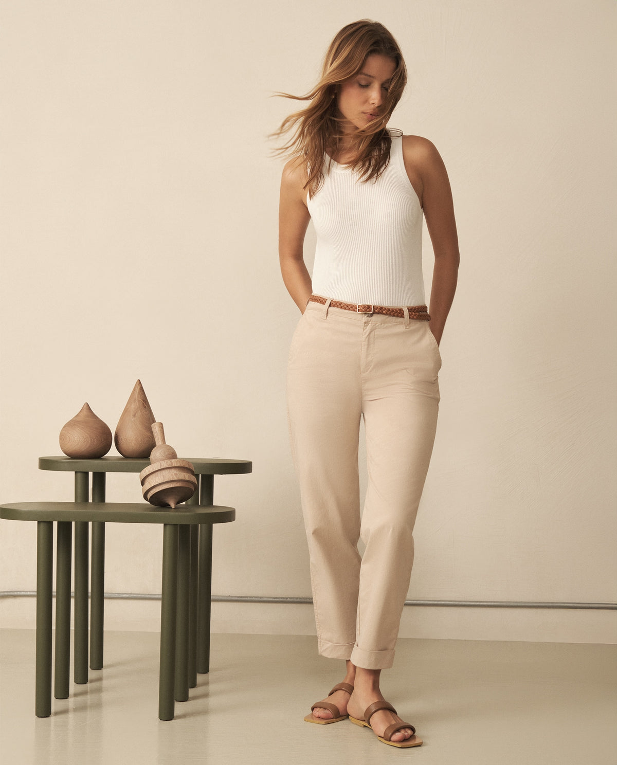 Pantalón elegante bota recta para mujer - Beige 34_130G911_BEI141014_0