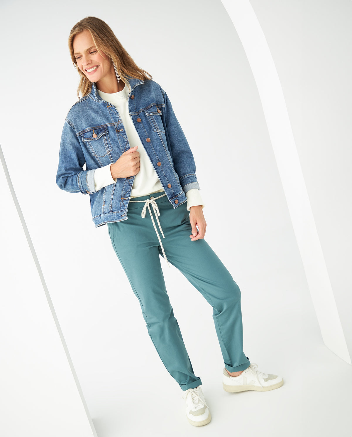 Pantalón tipo chino para mujer - Verde 34_131F003_VER184612_0