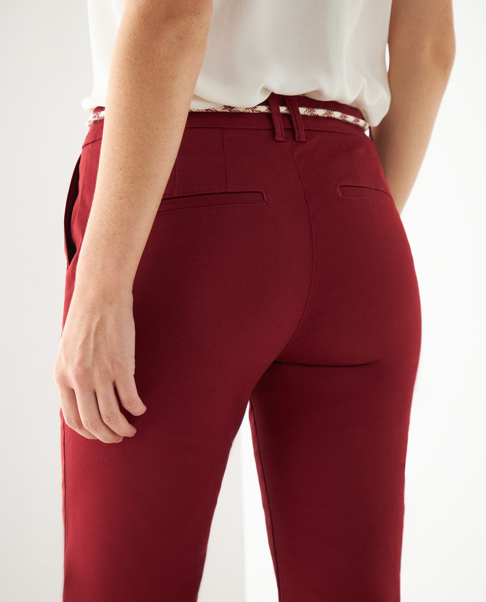 Pantalón con cinturón decorativo para mujer - Rojo 34_131F010_ROJ191930_7