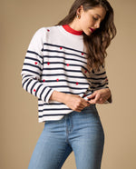 Camiseta tejida manga larga con rayas y estampado - Crudo 34_161H201_CRU110110_3