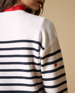 Camiseta tejida manga larga con rayas y estampado - Crudo 34_161H201_CRU110110_5