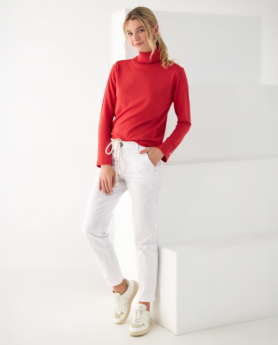 Buzo tejido cuello alto para mujer - Rojo 34_162F102_ROJ171537_5