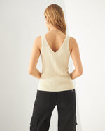 Camiseta tejida manga sisa para mujer - Crudo 34_162F204_CRU144501_4