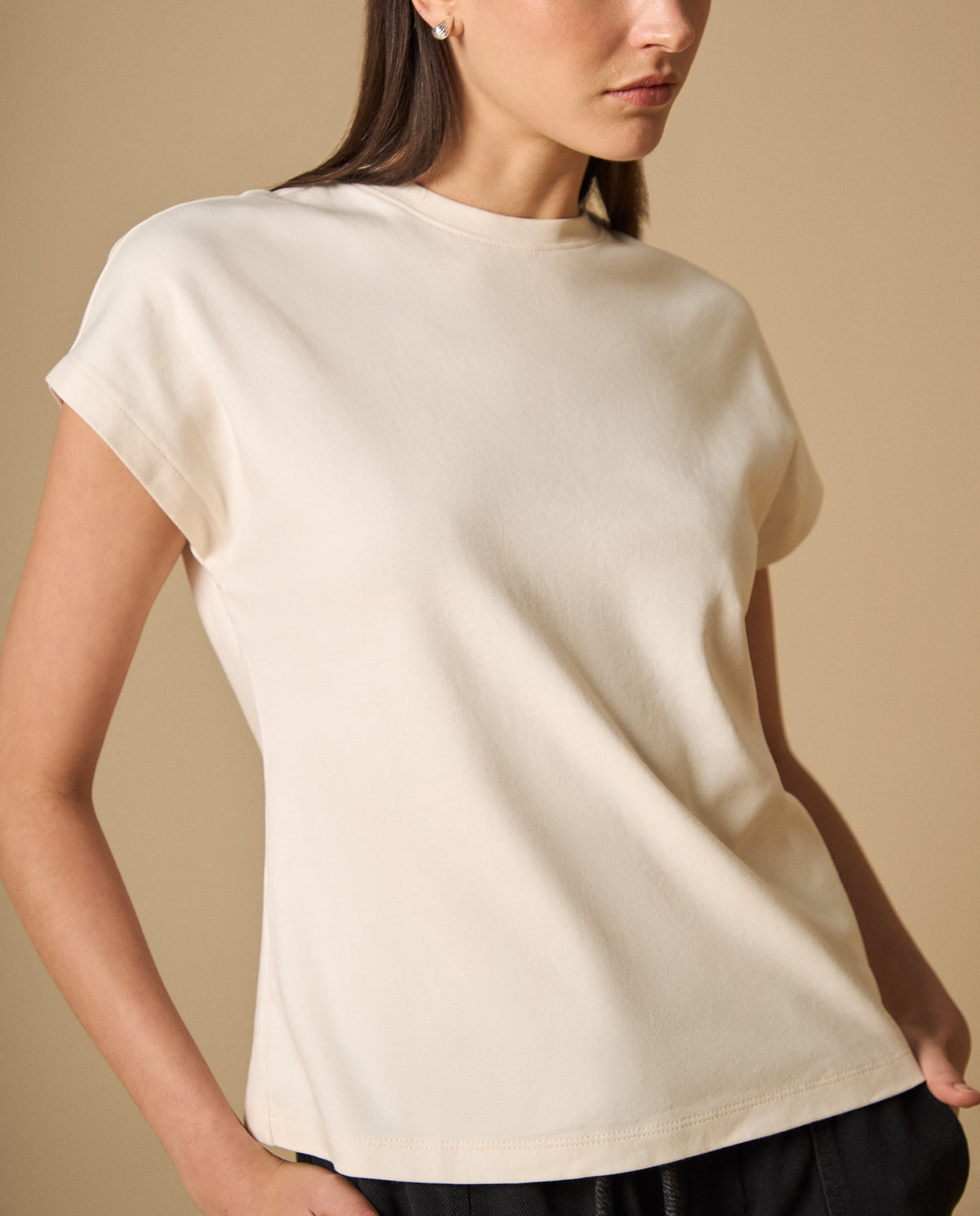 Camiseta manga corta oversize para mujer - Crudo 34_401H006_CRU111302_0