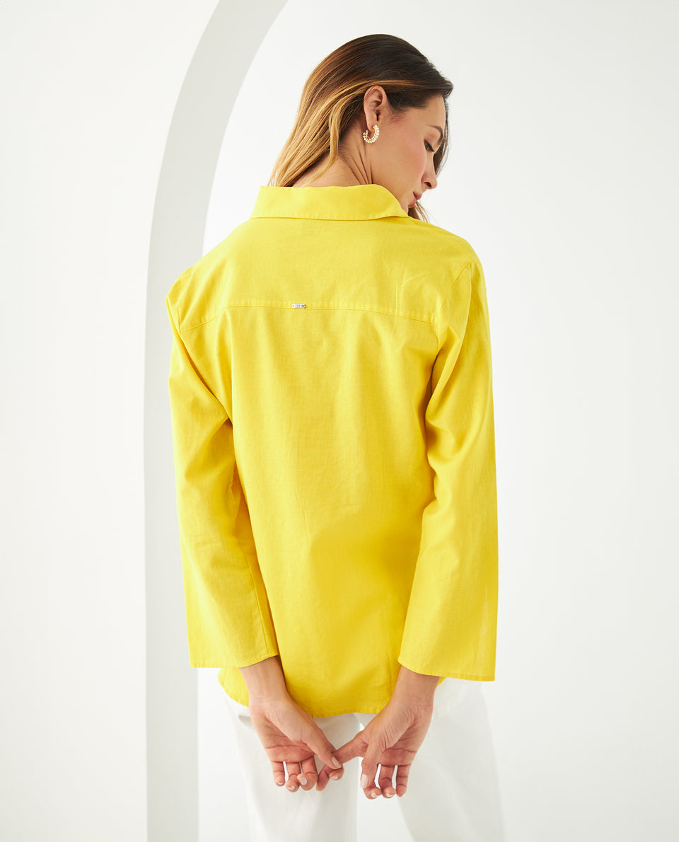 Camisa manga larga para mujer - Amarillo 34_411F026_AMA140745_5