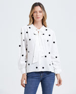 Camisa con bordado de puntos para mujer - Blanco 34_411F034_BLA114001_3