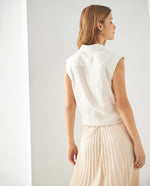 Camisa anudable en ruedo para mujer - Crudo 34_411F037_CRU110602_4