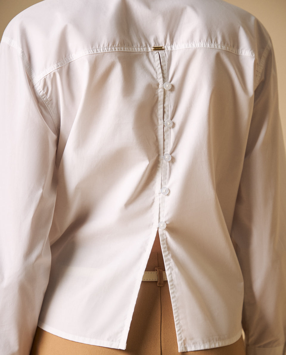 Camisa cuello clásico con cadenas doradas para mujer - Blanco 34_411H005_BLA110601_6