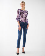 Camisa con estampado abstracto para mujer - Morado 34_412F003_MOR173725_5