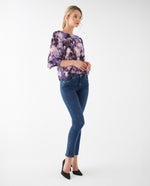 Camisa con estampado abstracto para mujer - Morado 34_412F003_MOR173725_6