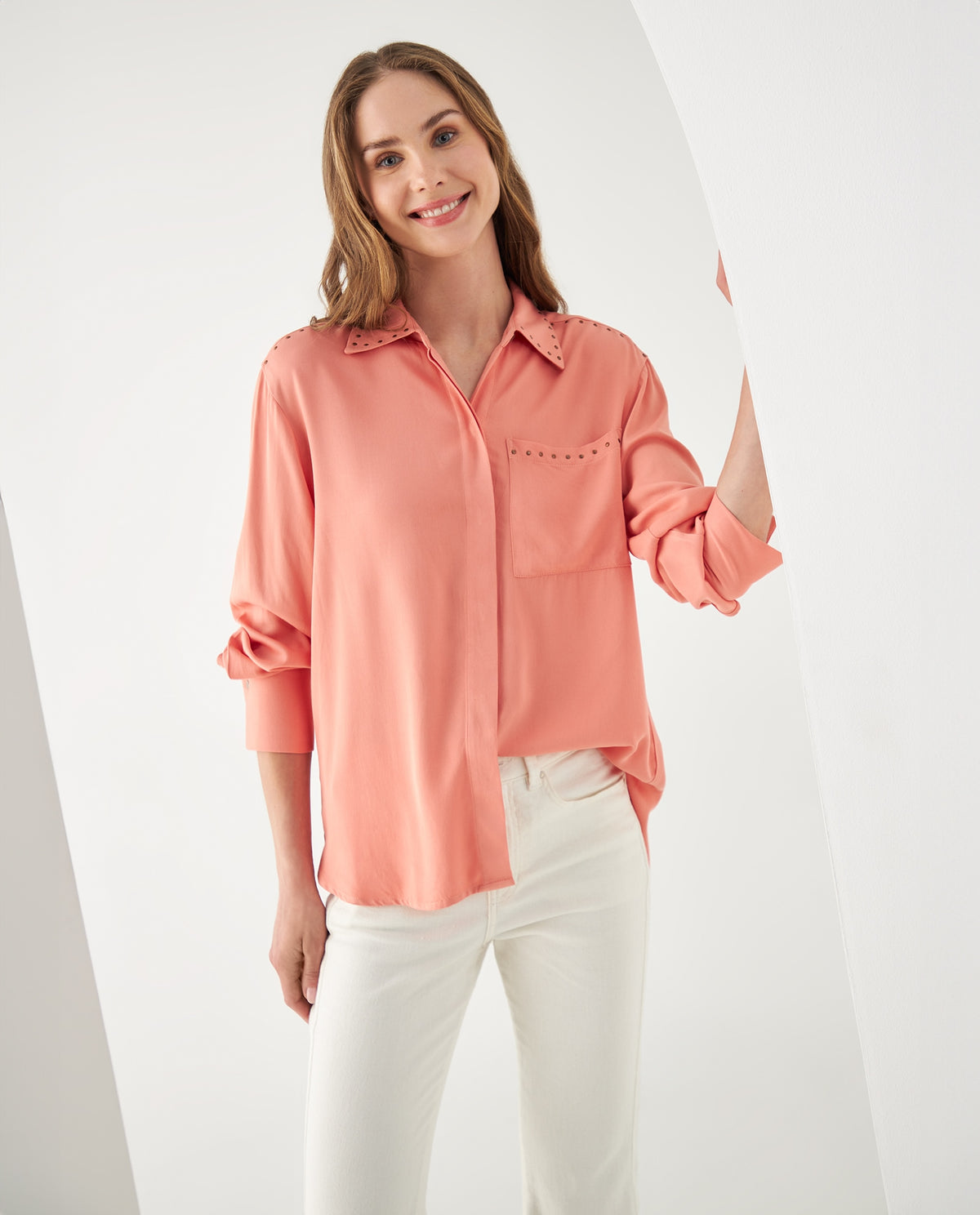 Camisa con apliques para mujer - Rosa 34_412F005_ROS161329_0