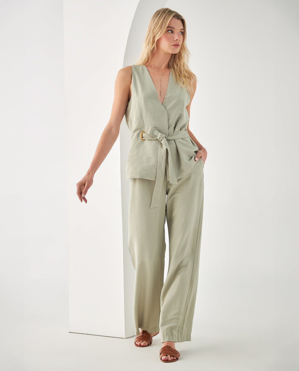 Camisa tipo chaleco para mujer - Verde 34_412F031_VER180426_5