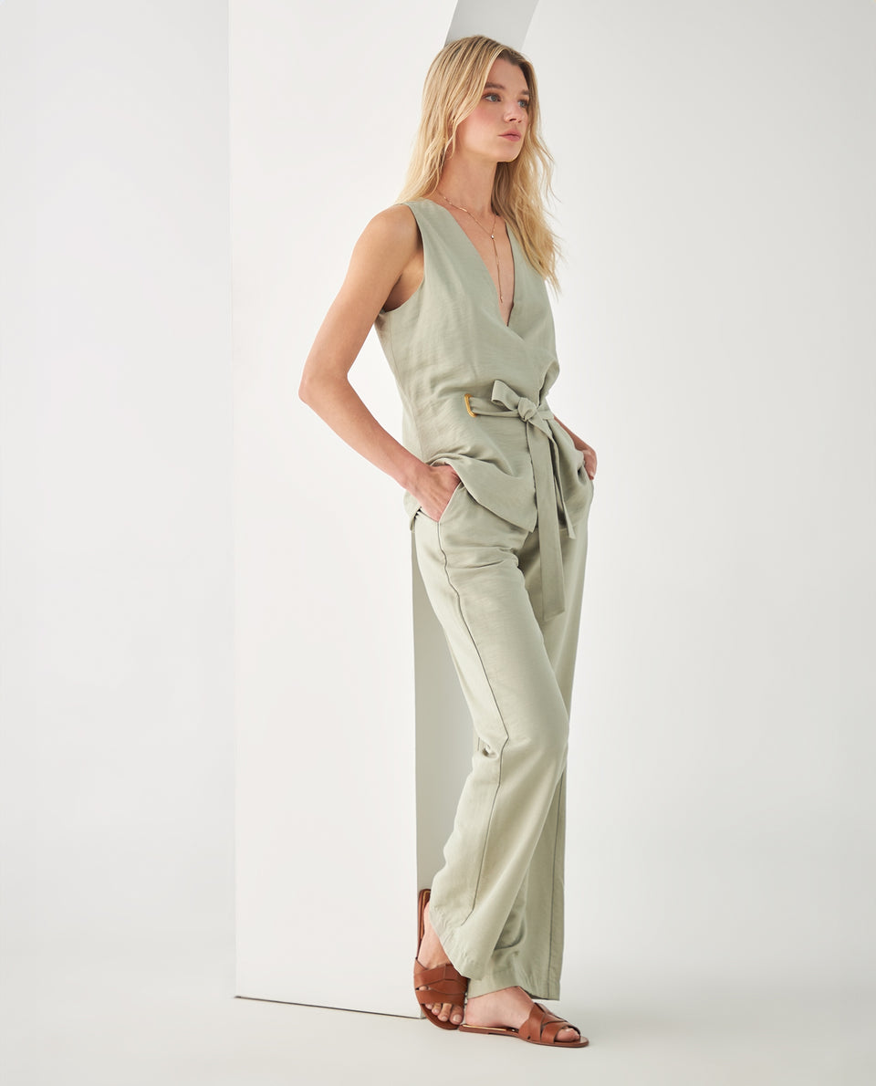 Camisa tipo chaleco para mujer - Verde 34_412F031_VER180426_6