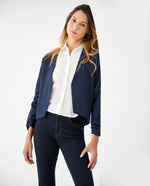 Blazer con detalles bordados para mujer - Azul 34_421F020_AZU194024_0