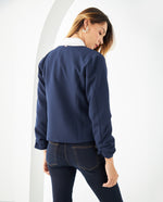 Blazer con detalles bordados para mujer - Azul 34_421F020_AZU194024_5