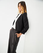 Blazer con detalles bordados para mujer - Negro 34_421F020_NEG193909_4