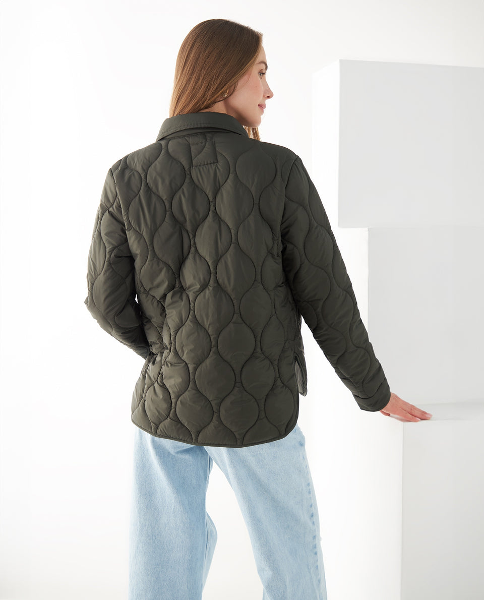 Chaqueta abullonada para mujer - Verde 34_421F200_VER160430_4