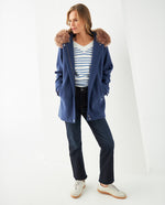 Abrigo con capucha afelpada para mujer - Azul 34_421F212_AZU194052_0