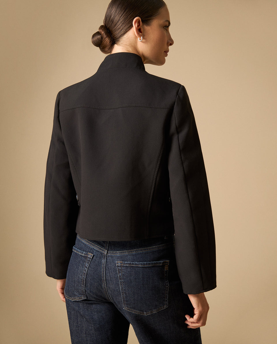 Chaqueta estructurada con botones para mujer - Negro 34_421H200_NEG190303_5