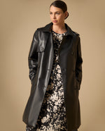 Trench coat doble botonadura con cinturón para mujer - Negro 34_421H204_NEG190303_3
