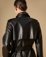Trench coat doble botonadura con cinturón para mujer - Negro 34_421H204_NEG190303_6