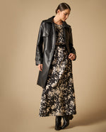 Trench coat doble botonadura con cinturón para mujer - Negro 34_421H204_NEG190303_7