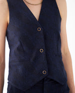 Chaleco con ajuste de broches para mujer - Azul 34_422F001_AZU194019_3