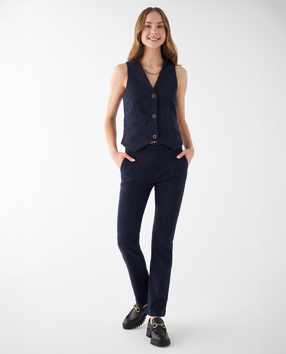 Chaleco con ajuste de broches para mujer - Azul 34_422F001_AZU194019_5