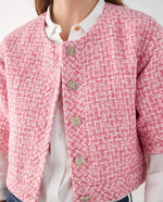 Chaqueta de diseño abierto para mujer - Rosa 34_422F211_ROS171928_3