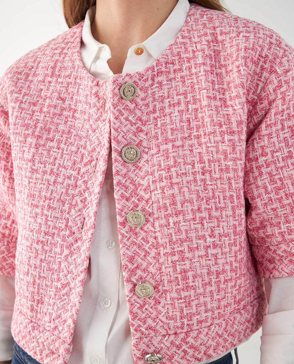 Chaqueta de diseño abierto para mujer - Rosa 34_422F211_ROS171928_3