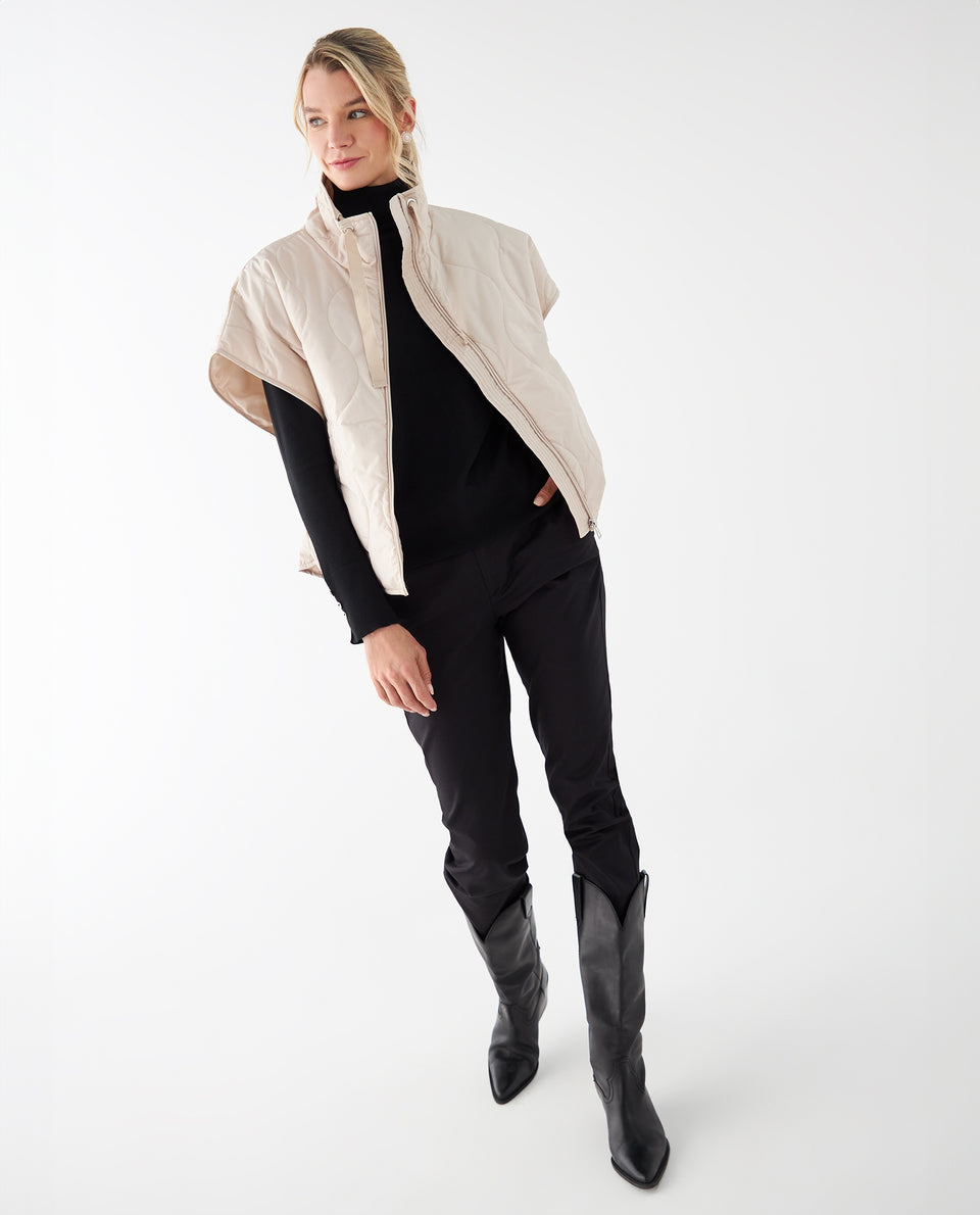 Chaqueta tipo chaleco para mujer - Beige 34_422F214_BEI130607_5