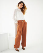 Pantalón bota recta para mujer - Café 34_431F004_CAF181140_0