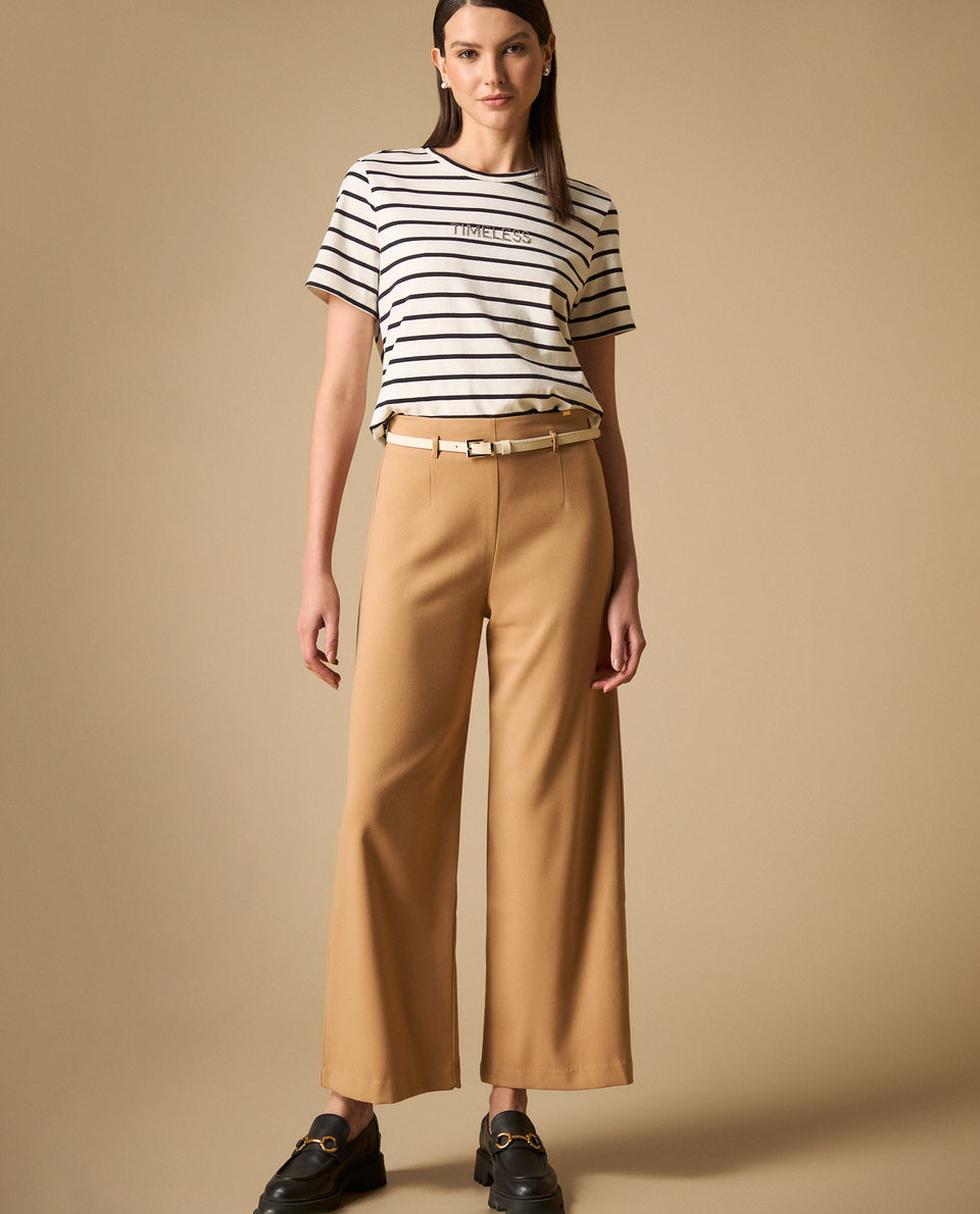 Pantalón palazzo tiro alto con cinturón para mujer - Café 34_431H000_CAF171320_7