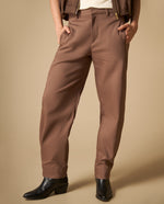 Pantalón amplio con bolsillos frontales para mujer - Café 34_431H004_CAF181304_3