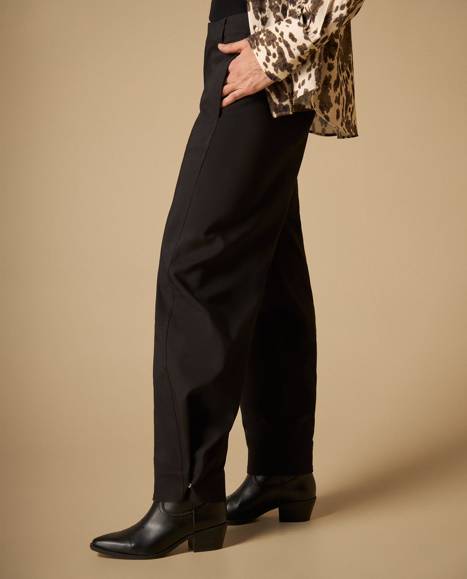 Pantalón amplio con bolsillos frontales para mujer - Negro 34_431H004_NEG190303_4