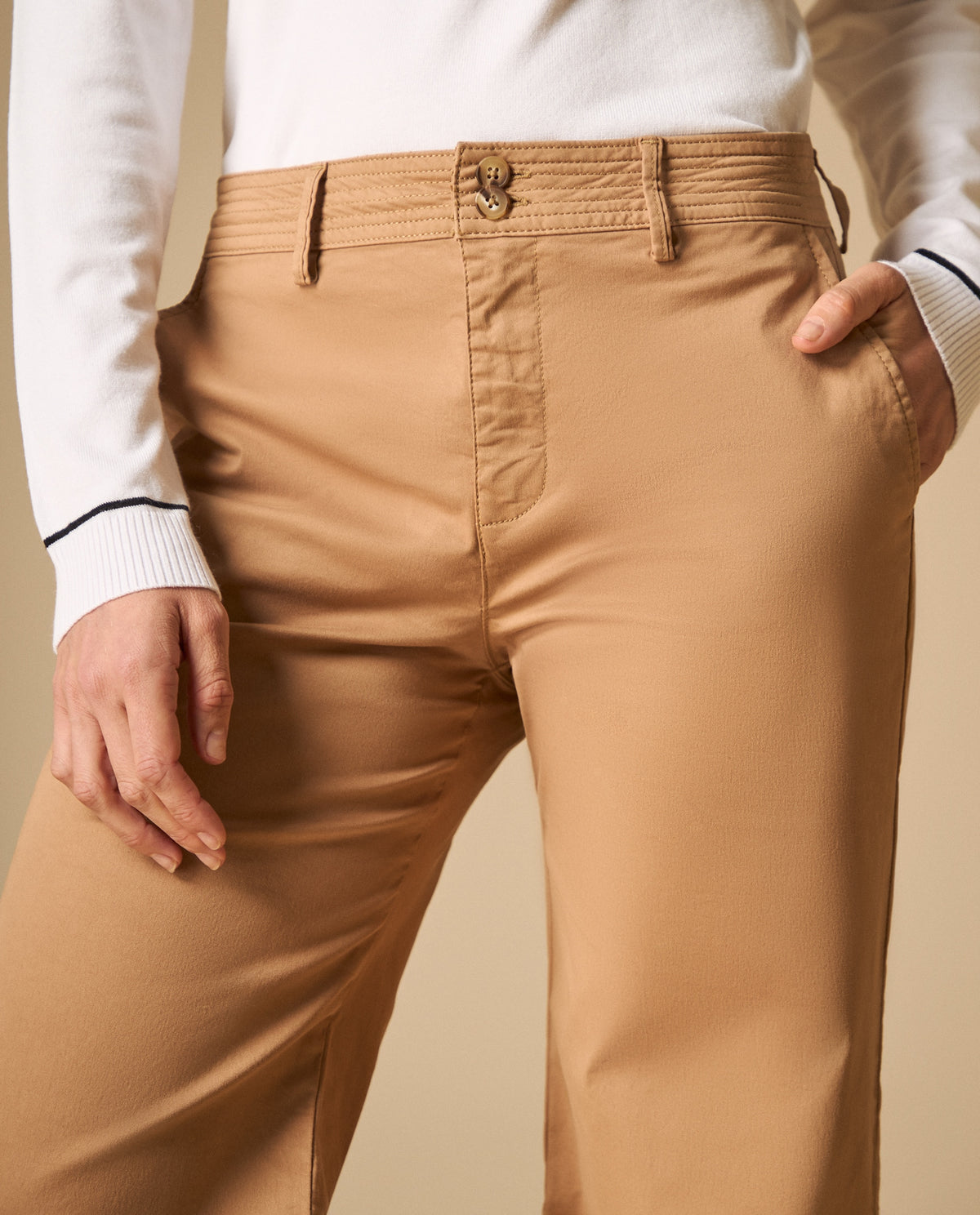 Pantalón de talle alto con corte recto para mujer - Café 34_431H005_CAF171324_4