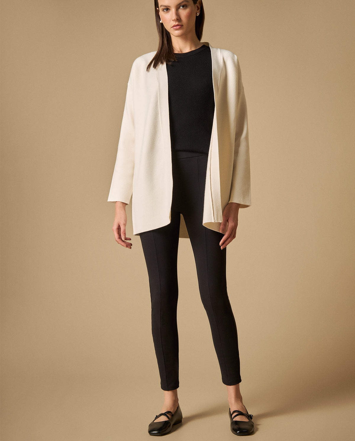 Pantalón ajustado tiro alto para mujer - Negro 34_431H021_NEG190303_0