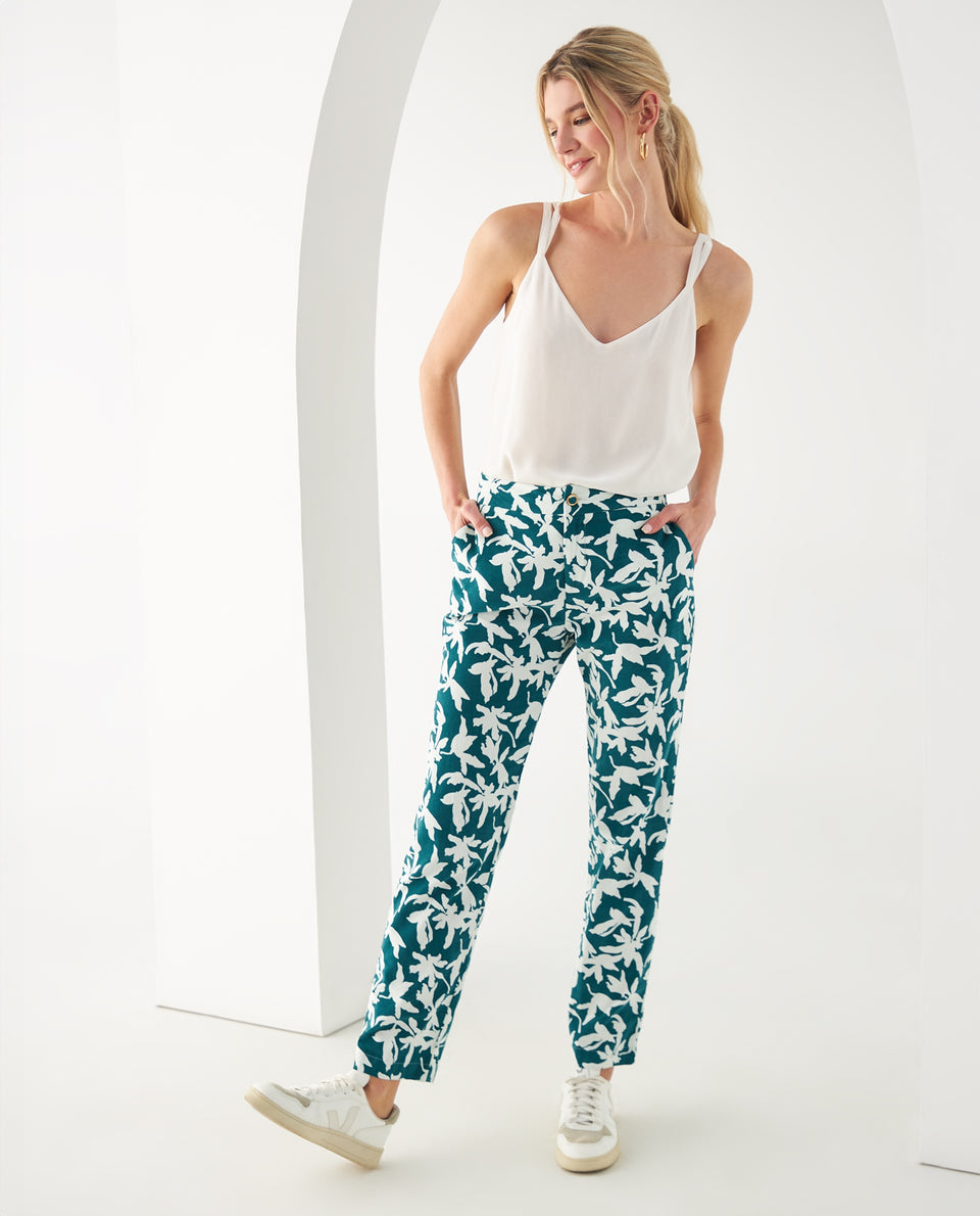 Pantalón para mujer estampado - Verde 34_432F006_VER185322_6