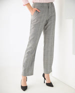 Pantalón con diseño a cuadros para mujer - Negro 34_432F011_NEG190303_3