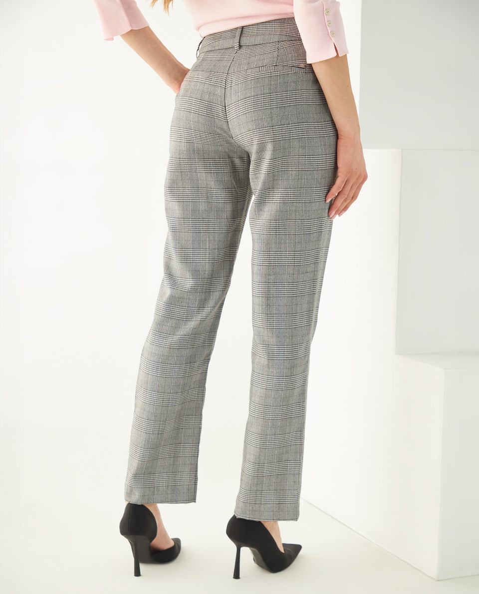 Pantalón con diseño a cuadros para mujer - Negro 34_432F011_NEG190303_4